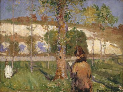 Madame Sisley on the Banks of the Loing at Moret by Alfred Sisley